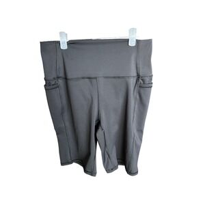 RBX Dark Gray High-Waist Bike Shorts with Side Pockets